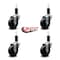 Service Caster 3.5'' Soft Rubber Wheel Swivel 1-1/4'' Expanding Stem Caster Set, 4PK SCC-EX20S3514-SRS-114-4 - alternate 2